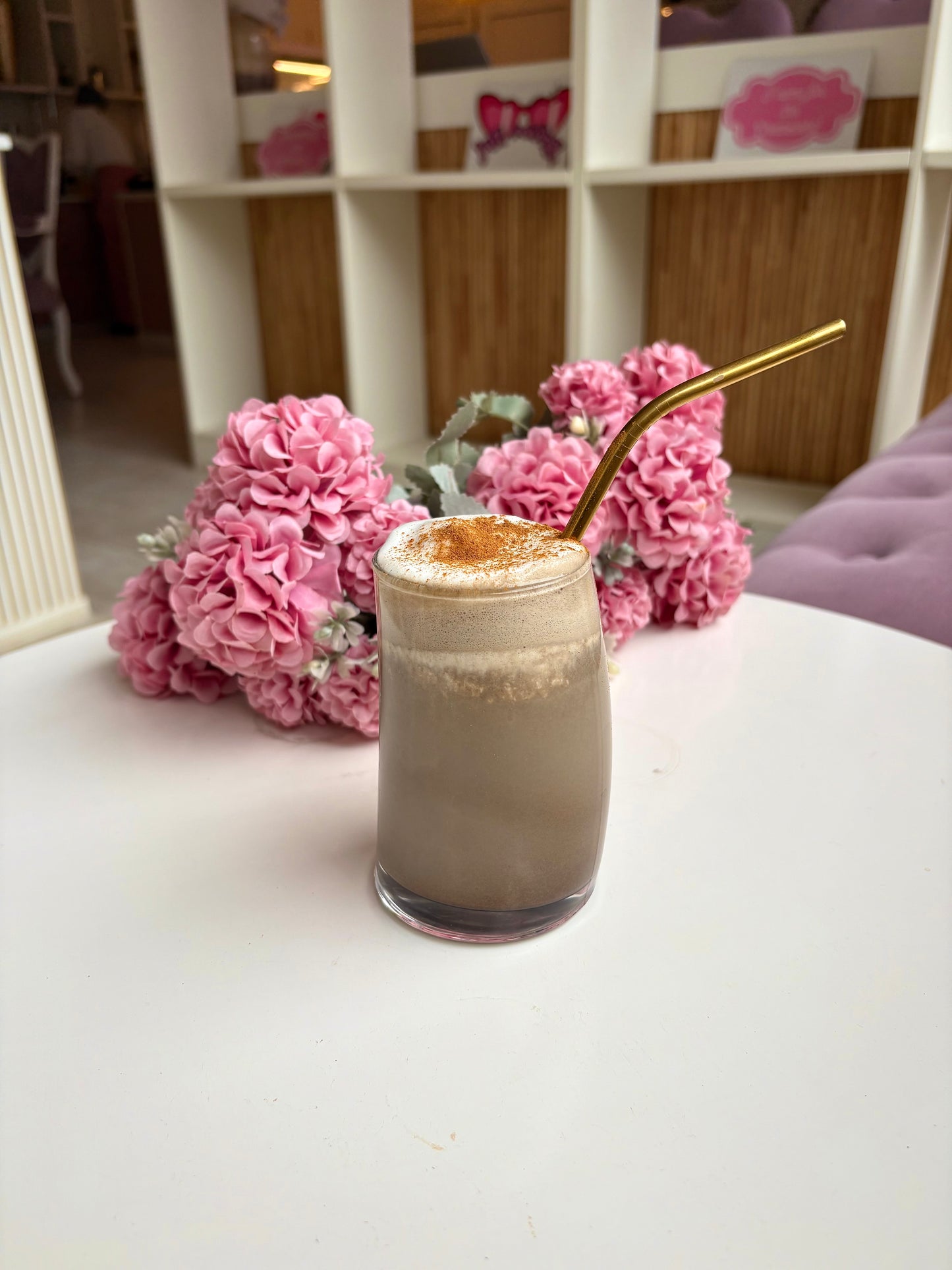 Hojicha Latte with Honey Cinnamon Foam