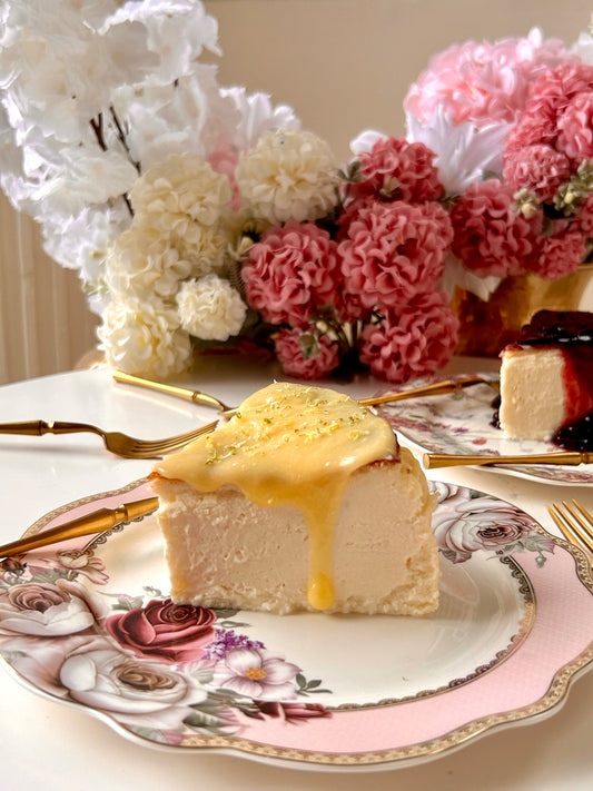Whipped Lemon Curd Basque Cheesecake
