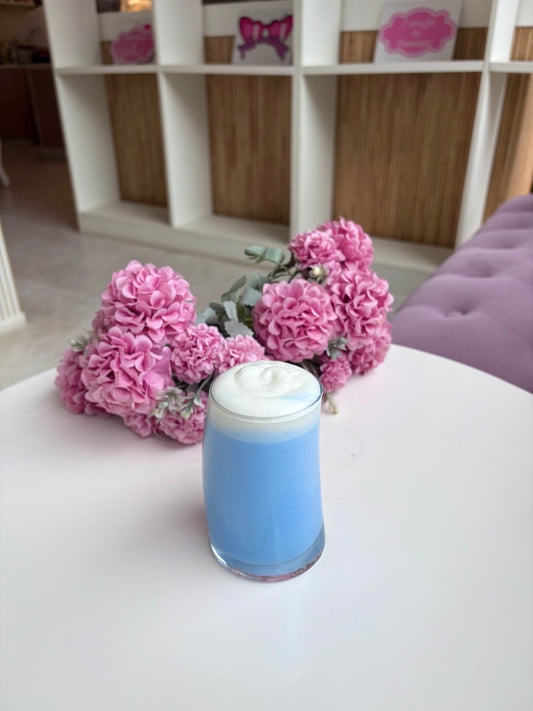 Spirulina Latte with Lychee Foam