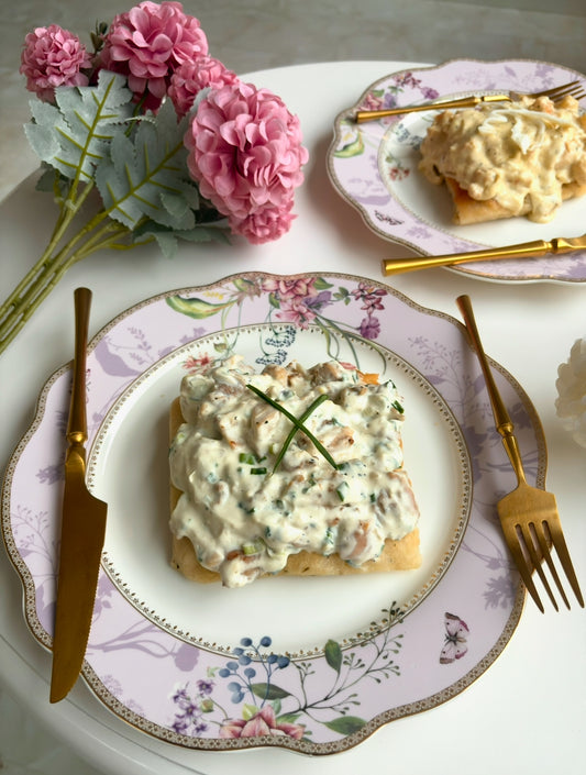 Chicken Cream & Onion Open Sandwich