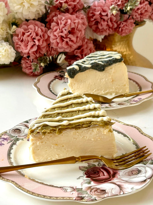 Pistachio White Chocolate Basque Cheesecake