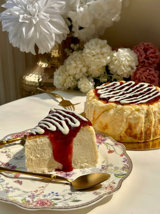 Strawberry White Chocolate Basque Cheesecake